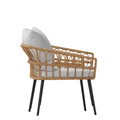 Flash Furniture Evin Set Of 2 Boho Indoor/Outdoor Rope Rattan Wicker Patio Chairs With All-Weather Cushions -Flash Furniture Shop GUEST 5ebd5c15 1b47 4d77 9c47 553c112ff191