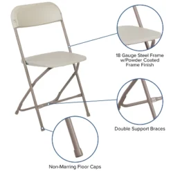 Flash Furniture Hercules™ Series Plastic Folding Chair - 10 Pack 650LB Weight Capacity