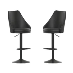 Flash Furniture Chrishelle Set Of 2 Commercial Adjustable Height Barstools With Upholstered Tufted Seats And Pedestal Base With Footring, Black -Flash Furniture Shop GUEST 5feeb06e 2a86 4f52 818c 223ad78612b0