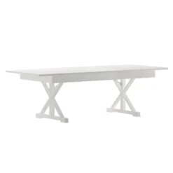 Flash Furniture HERCULES 8' X 40" Rectangular Solid Pine Folding Farm Table With X Legs -Flash Furniture Shop GUEST 61b33229 7f62 4ed6 a72f 374433540200