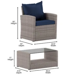 Flash Furniture Aransas Series 4 Piece Patio Set With Back Pillows And Seat Cushions -Flash Furniture Shop GUEST 624c5068 9a7e 4f03 846d 1c1f075ae096
