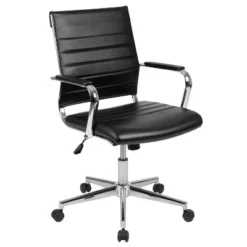 Flash Furniture Mid-Back LeatherSoft Contemporary Ribbed Executive Swivel Office Chair 27 Flash Furniture Mid-Back LeatherSoft Contemporary Ribbed Executive Swivel Office Chair -Flash Furniture Shop GUEST 63006d42 19cc 413e aae8 00668a972637