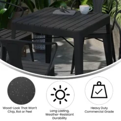 Flash Furniture All-Weather Resin Top Square Table & 4 Metal Chairs With Poly Resin Seats-Black 16 Flash Furniture All-Weather Resin Top Square Table & 4 Metal Chairs With Poly Resin Seats-Black -Flash Furniture Shop GUEST 6442f150 7ad5 437f 9c00 423dd49c7655