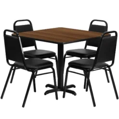 Flash Furniture 36'' Square Laminate Table Set With X-Base And 4 Trapezoidal Back Banquet Chairs -Flash Furniture Shop GUEST 645f48ae 0508 4340 92d9 41d4579025f0