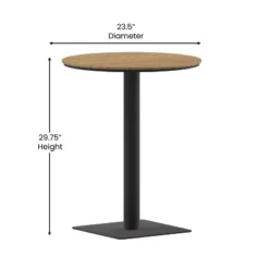 Flash Furniture Finch Commercial Grade Round 24" Table With Faux Teak Poly Slats And Steel Frame, Natural/Gray -Flash Furniture Shop GUEST 64634204 1ac4 46cf a772 11b933b67649