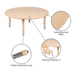 Flash Furniture 45" Round Plastic Height Adjustable Activity Table Set With 4 Chairs -Flash Furniture Shop GUEST 6501bf25 79a6 4bb0 8a3f d6c52967223d