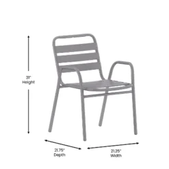Flash Furniture Lila Commercial Metal Indoor-Outdoor Restaurant Stack Chair With Metal Triple Slat Back And Arms -Flash Furniture Shop GUEST 650ec323 878b 4faa 831e cca7982c31fe