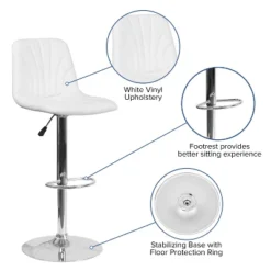 Flash Furniture Contemporary Vinyl Adjustable Height Barstool With Embellished Stitch Design And Chrome Base -Flash Furniture Shop GUEST 655658c9 0740 4b6e 9274 c0cdd978f9fd