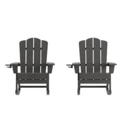 Flash Furniture Newport HDPE Adirondack Chair With Cup Holder And Pull Out Ottoman, All-Weather HDPE Indoor/Outdoor Chair -Flash Furniture Shop GUEST 6675ae28 c4b1 441b 859b 1ac644096e89
