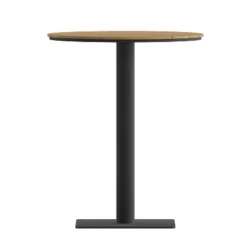 Flash Furniture Finch Commercial Grade Round 24" Table With Faux Teak Poly Slats And Steel Frame, Natural/Gray -Flash Furniture Shop GUEST 669796b5 8c5f 4976 a4db 5423ed781d09