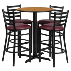 Flash Furniture 30'' Round Laminate Table Set With X-Base And 4 Ladder Back Metal Barstools -Flash Furniture Shop GUEST 66b03027 8315 48df a8ec 5b7df43afdbd