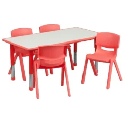 Flash Furniture 23.625"W X 47.25"L Rectangular Plastic Height Adjustable Activity Table Set With 4 Chairs 21 Flash Furniture 23.625"W X 47.25"L Rectangular Plastic Height Adjustable Activity Table Set With 4 Chairs -Flash Furniture Shop GUEST 66d36f7e afac 4ee5 95c0 5846095269e9