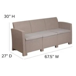 Flash Furniture Faux Rattan Sofa With All-Weather Cushions -Flash Furniture Shop GUEST 67c2e3b0 e7e8 4717 9279 af691c73658e