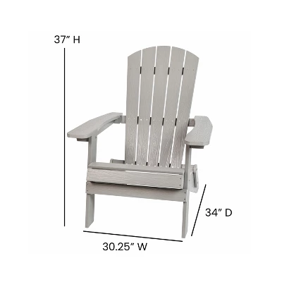 Flash Furniture Charlestown Set Of 2 All-Weather Poly Resin Indoor/Outdoor Folding Adirondack Chairs With Cushions For Deck, Porch, And Patio 9 Flash Furniture Charlestown Set Of 2 All-Weather Poly Resin Indoor/Outdoor Folding Adirondack Chairs With Cushions For Deck, Porch, And Patio - Image 9