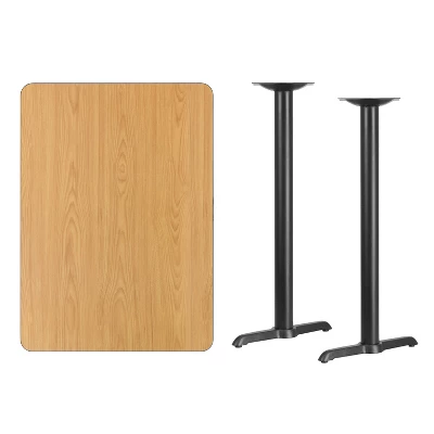 Flash Furniture 30'' X 42'' Rectangular Laminate Table Top With 5'' X 22'' Bar Height Table Bases 1 Flash Furniture 30'' X 42'' Rectangular Laminate Table Top With 5'' X 22'' Bar Height Table Bases