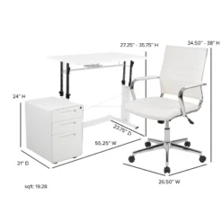 Flash Furniture Work From Home Kit - White Adjustable Computer Desk, LeatherSoft Office Chair And Inset Handle Locking Mobile Filing Cabinet 13 Flash Furniture Work From Home Kit - White Adjustable Computer Desk, LeatherSoft Office Chair And Inset Handle Locking Mobile Filing Cabinet -Flash Furniture Shop GUEST 68d54135 c246 4095 b576 72ab85c4a559