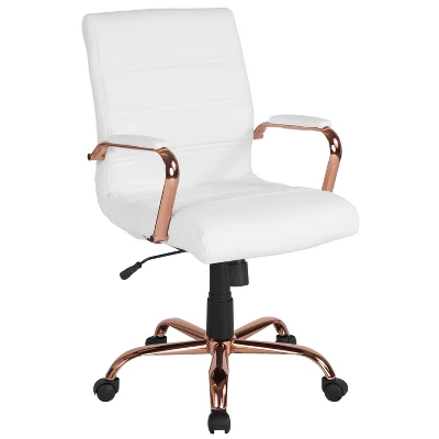 Flash Furniture Mid-Back Executive Swivel Office Chair With Metal Frame And Arms 11 Flash Furniture Mid-Back Executive Swivel Office Chair With Metal Frame And Arms - Image 11