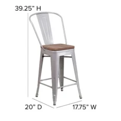 Flash Furniture 24" High Metal Counter Height Stool With Back And Wood Seat 20 Flash Furniture 24" High Metal Counter Height Stool With Back And Wood Seat -Flash Furniture Shop GUEST 68e0118f 3fa4 4975 9db3 439ed0b04e2c