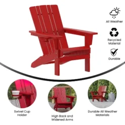 Flash Furniture Halifax Adirondack Chair With Cup Holder, Weather Resistant HDPE Adirondack Chair -Flash Furniture Shop GUEST 6b90a304 710f 45b8 9065 3bb8eb52b4d3