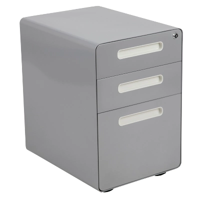 Flash Furniture Ergonomic 3-Drawer Mobile Locking Filing Cabinet With Anti-Tilt Mechanism And Hanging Drawer For Legal & Letter Files 12 Flash Furniture Ergonomic 3-Drawer Mobile Locking Filing Cabinet With Anti-Tilt Mechanism And Hanging Drawer For Legal & Letter Files - Image 12
