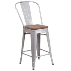 Flash Furniture 24" High Metal Counter Height Stool With Back And Wood Seat 21 Flash Furniture 24" High Metal Counter Height Stool With Back And Wood Seat -Flash Furniture Shop GUEST 6c217e90 c527 4bf5 8a31 2611bcce94c2