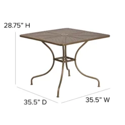 Flash Furniture Oia Commercial Grade 35.5" Square Indoor-Outdoor Steel Patio Table With Umbrella Hole -Flash Furniture Shop GUEST 6c35c0d2 cbcb 4653 9b2d 09c5ecec9fbd