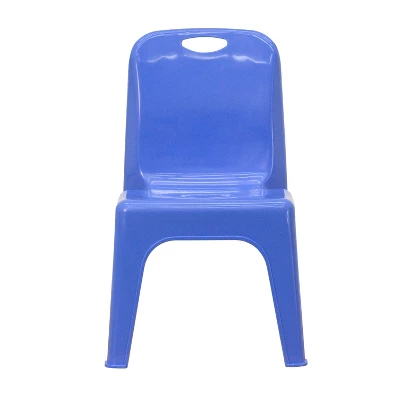 Flash Furniture 2 Pack Blue Plastic Stackable School Chair With Carrying Handle And 11" Seat Height 8 Flash Furniture 2 Pack Blue Plastic Stackable School Chair With Carrying Handle And 11" Seat Height - Image 8