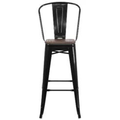 Flash Furniture 30" High Metal Barstool With Back And Wood Seat -Flash Furniture Shop GUEST 6d9dba92 0fcc 4b2f 8e41 011a909193cb
