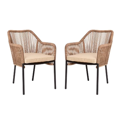 Flash Furniture Kallie Set Of 2 Aluminum Framed Stackable All-Weather Woven Club Chairs With Rounded Arms & Zippered Seat Cushions 13 Flash Furniture Kallie Set Of 2 Aluminum Framed Stackable All-Weather Woven Club Chairs With Rounded Arms & Zippered Seat Cushions - Image 13