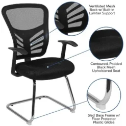 Flash Furniture Black Mesh Side Reception Chair With Chrome Sled Base -Flash Furniture Shop GUEST 704c4a27 392e 478a 847e 4e35356b1571