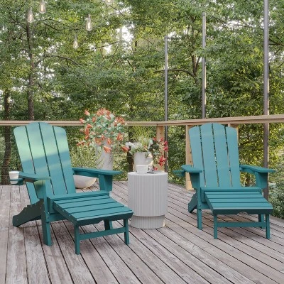 Flash Furniture Newport HDPE Adirondack Chair With Cup Holder And Pull Out Ottoman, All-Weather HDPE Indoor/Outdoor Lounge Chair 1 Flash Furniture Newport HDPE Adirondack Chair With Cup Holder And Pull Out Ottoman, All-Weather HDPE Indoor/Outdoor Lounge Chair