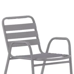 Flash Furniture Lila Commercial Metal Indoor-Outdoor Restaurant Stack Chair With Metal Triple Slat Back And Arms -Flash Furniture Shop GUEST 70d89fa4 9e81 4ecd b6c5 c2995962e6d3