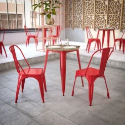 Flash Furniture Declan Commercial Grade Indoor/Outdoor Dining Table, 23.75" Round All Weather Poly Resin Top With Steel Base -Flash Furniture Shop GUEST 713f3d93 79e4 45d6 95aa aee9b8fcb938