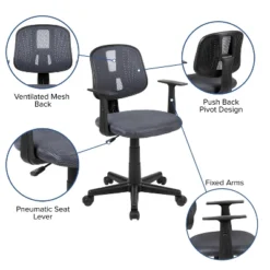 Flash Furniture Flash Fundamentals Mid-Back Mesh Swivel Task Office Chair With Pivot Back And Arms -Flash Furniture Shop GUEST 71721c3f 50b8 4765 9964 311142d50f3d