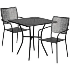 Flash Furniture Oia Commercial Grade 28" Square Indoor-Outdoor Steel Patio Table Set With 2 Square Back Chairs -Flash Furniture Shop GUEST 727ab18d e293 4b3b 9deb 2a20df481444