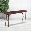 Flash Furniture 5-Foot Mahogany Melamine Laminate Folding Training Table