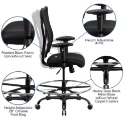 HERCULES Series 400 Lb. Capacity Big & Tall Drafting Chair Black Mesh - Flash Furniture 12 HERCULES Series 400 Lb. Capacity Big & Tall Drafting Chair Black Mesh - Flash Furniture -Flash Furniture Shop GUEST 7381dced 149e 47b8 8a65 afd069f03574