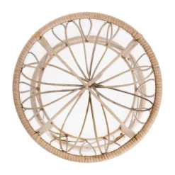 Flash Furniture Devon 3-Piece Indoor/Outdoor Bistro Set, Papasan Style Rattan Rope Chairs, Glass Top Side Table & Cushions -Flash Furniture Shop GUEST 73c7309c a5b7 46d8 9acb 1cfcf9d6afba