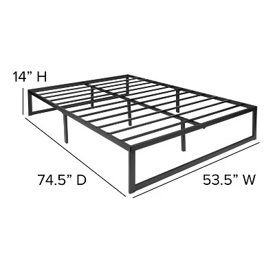 Flash Furniture 14 Inch Metal Platform Bed Frame With 10 Inch Pocket Spring Mattress In A Box (No Box Spring Required) 5 Flash Furniture 14 Inch Metal Platform Bed Frame With 10 Inch Pocket Spring Mattress In A Box (No Box Spring Required) - Image 5