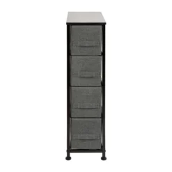 Flash Furniture 4 Drawer Slim Wood Top Cast Iron Frame Vertical Storage Dresser With Easy Pull Fabric Drawers -Flash Furniture Shop GUEST 755df43a c498 4c39 929b 71d63a3d2254