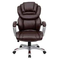 High Back LeatherSoft Executive Swivel Ergonomic Office Chair With Accent Layered Seat And Back And Padded Arms Brown - Flash Furniture 5 High Back LeatherSoft Executive Swivel Ergonomic Office Chair With Accent Layered Seat And Back And Padded Arms Brown - Flash Furniture -Flash Furniture Shop GUEST 76daf0c4 e897 454e 9c1a 90cf188c69b9