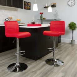 Flash Furniture Contemporary Vinyl Adjustable Height Barstool With Rolled Seat And Chrome Base -Flash Furniture Shop GUEST 771aa60f 16d4 4d14 a697 672c094bc6ed