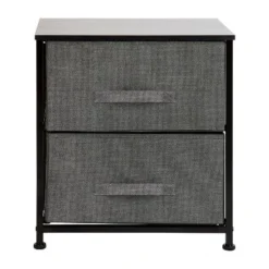 Flash Furniture 2 Drawer Wood Top Nightstand Storage Organizer With Cast Iron Frame And Dark Easy Pull Fabric Drawers -Flash Furniture Shop GUEST 77e6805d a81c 4465 9386 fe3d42c65d35