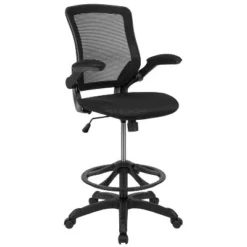 Flash Furniture Mid-Back Mesh Ergonomic Drafting Chair With Adjustable Foot Ring And Flip-Up Arms -Flash Furniture Shop GUEST 78a3c1d6 2f7f 46fd aa04 bb5ceec28a0e