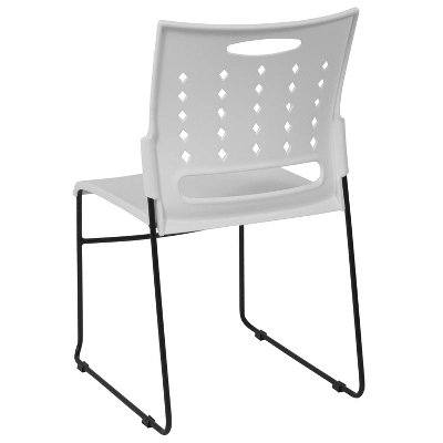 Flash Furniture HERCULES Series 881 Lb. Capacity White Sled Base Stack Chair With Air-Vent Back 6 Flash Furniture HERCULES Series 881 Lb. Capacity White Sled Base Stack Chair With Air-Vent Back - Image 6