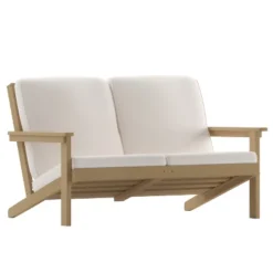 Flash Furniture Charlestown All-Weather Poly Resin Wood Adirondack Style Deep Seat Patio Loveseat With Cushions -Flash Furniture Shop GUEST 7923c94a 7357 4a80 97c6 683787585afd