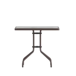 Flash Furniture Lila 31.5'' Square Glass Metal Table With 4 Metal Aluminum Slat Stack Chairs -Flash Furniture Shop GUEST 7a2c7ad6 22f9 4e5f 8c44 2e9929d8b4eb