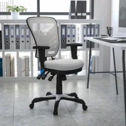 Flash Furniture Mid-Back Mesh Multifunction Executive Swivel Ergonomic Office Chair With Adjustable Arms