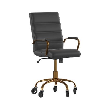 Flash Furniture Camilia Mid-Back Executive Swivel Office Chair With Arms, And Transparent Roller Wheels 11 Flash Furniture Camilia Mid-Back Executive Swivel Office Chair With Arms, And Transparent Roller Wheels - Image 11