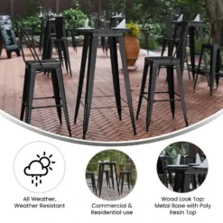 Flash Furniture Declan Commercial Indoor/Outdoor Bar Top Table, 23.75" Round All Weather Poly Resin Top With Steel Base -Flash Furniture Shop GUEST 7b700717 e057 413c 9968 7593d76fee49